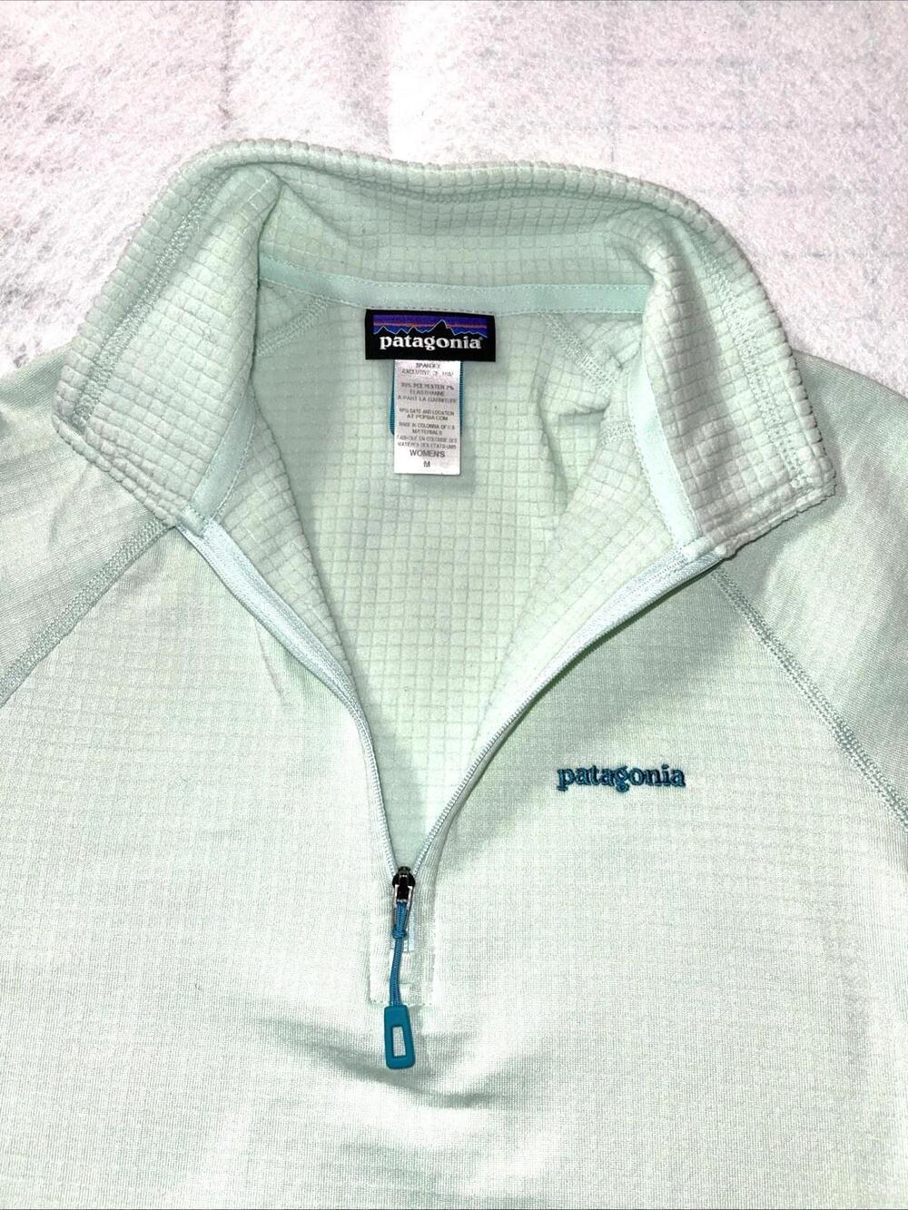 Patagonia Pullover Womens M Green 1/4 Zip Mock Neck Long Sleeve Breathable